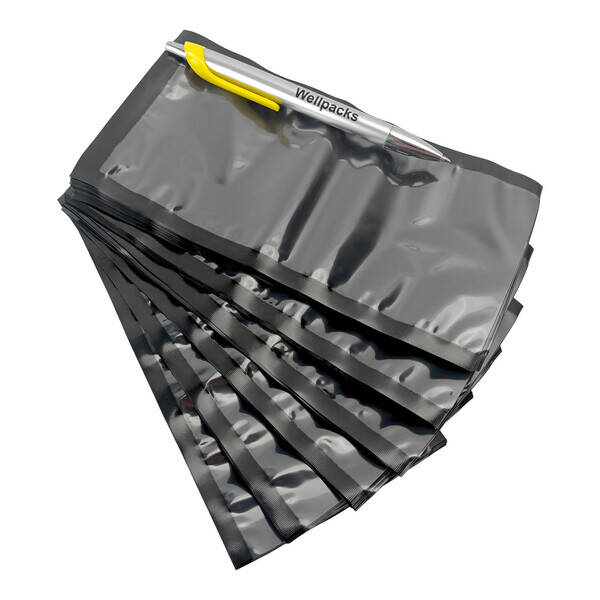 Вакуумный пакет гладкий черный с прозрачной стенкой 100х200 мм 65 мкм 100 шт./