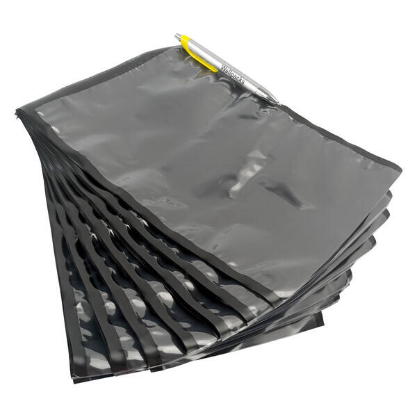 Вакуумный пакет гладкий черный с прозрачной стенкой 200х300 мм 65 мкм 100 шт./
