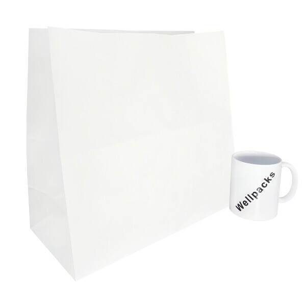 Бумажный пакет без ручек 320х150х300 мм белый крафт 100 шт./