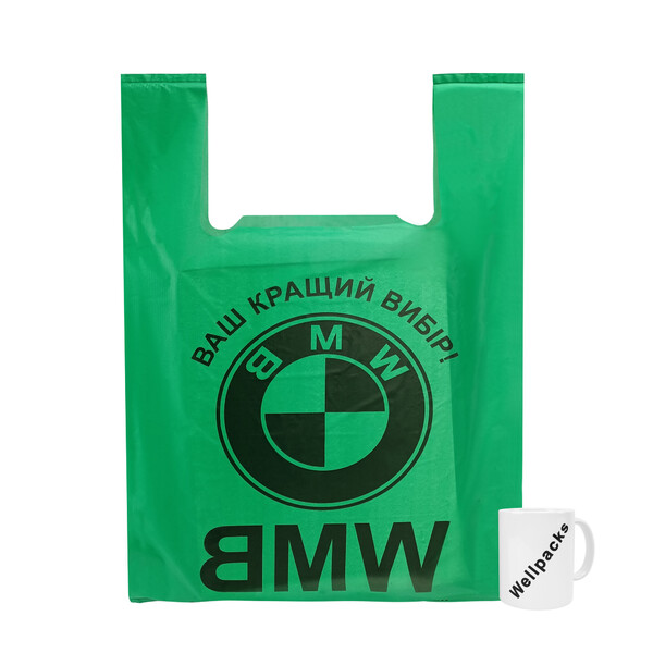 Пакет майка BMW (400+80х2)х600 мм 30 мкм 50 шт./