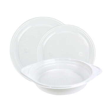 Пластиковые тарелки и миски