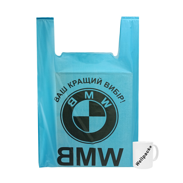 Пакет майка BMW (440+95х2)х750 мм 37,5 мкм 50 шт. фото