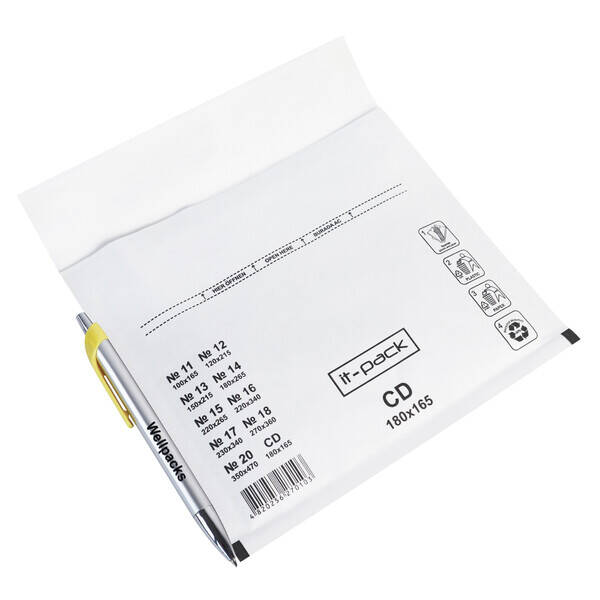 Бандерольний конверт Airpock CD 200х175 мм білий 100 шт./