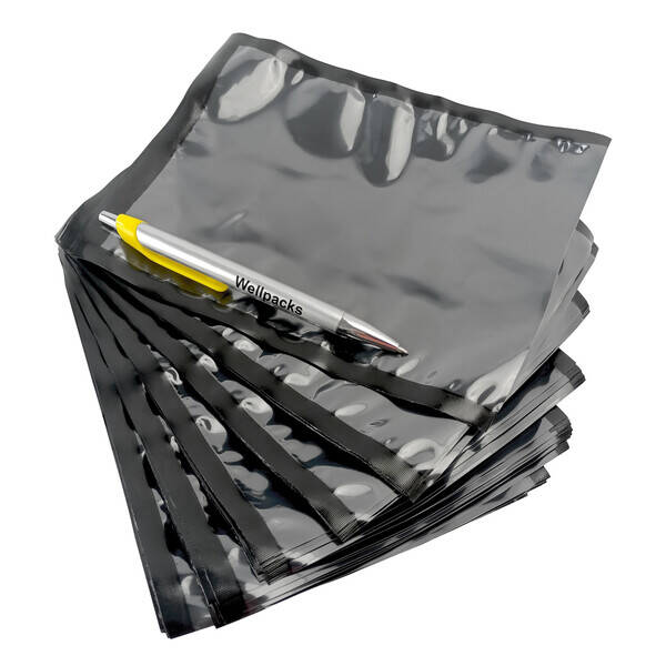 Вакуумный пакет гладкий черный с прозрачной стенкой 150х200 мм 65 мкм 100 шт./