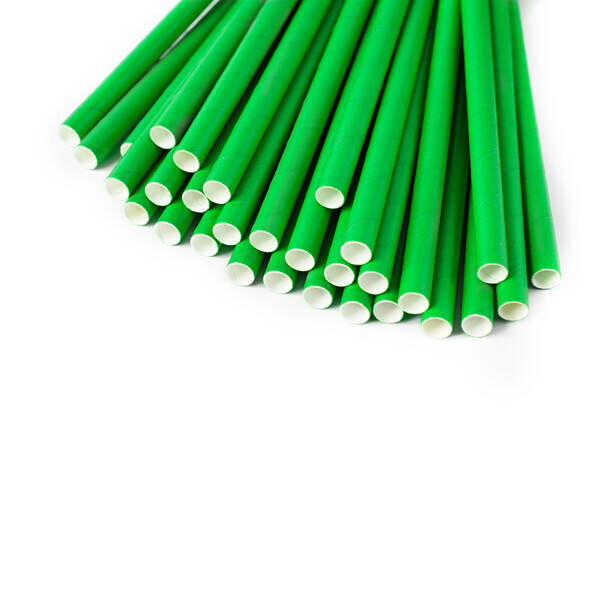Паперова трубочка коктейльна 6х195 мм зелений 200 шт./