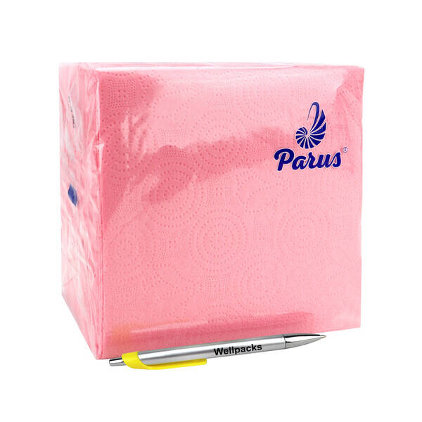 Паперова серветка одношарова 330х330 мм Parus рожевий 100 шт./