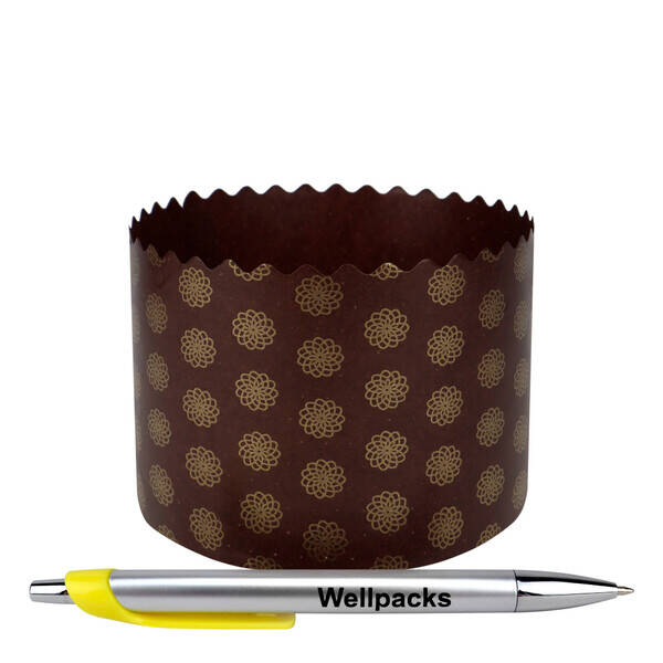 Круглая форма для паски серия 6, №6 Ø 110х85 мм темно-коричневый + золото 50 шт./