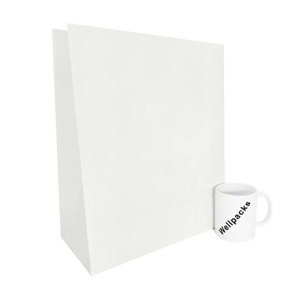 Паперовий пакет без ручок 320х150х380 мм білий крафт 100 шт. - фото