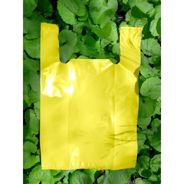 Пакет майка Велпакс жовтий (300+80х2)х450 мм 50 мкм 100 шт./