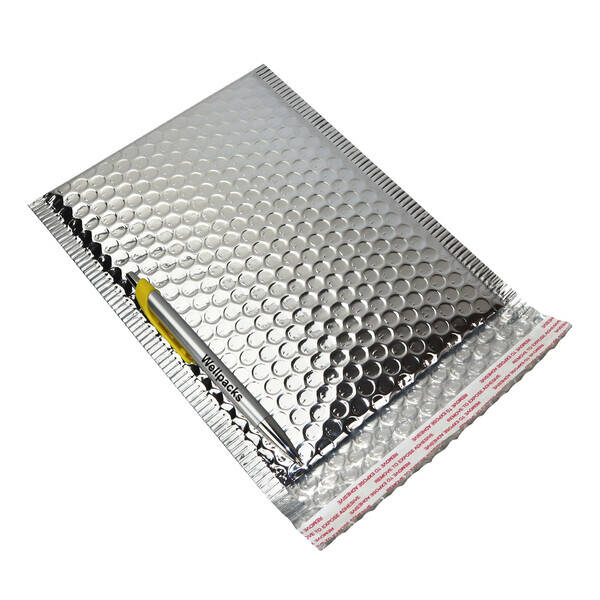 Бандерольный конверт 180х230 мм А5+ серебряный глянцевый 1 шт./