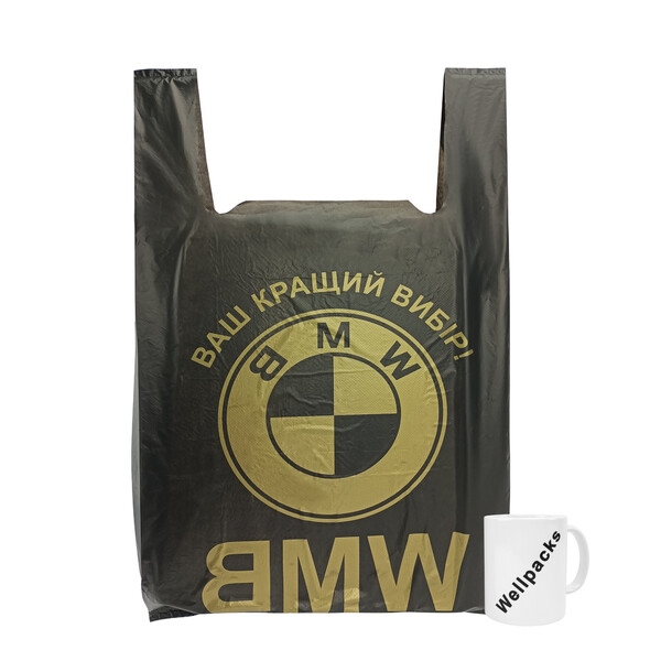 Пакет майка BMW (340+75х2)х600 мм 25 мкм 50 шт.