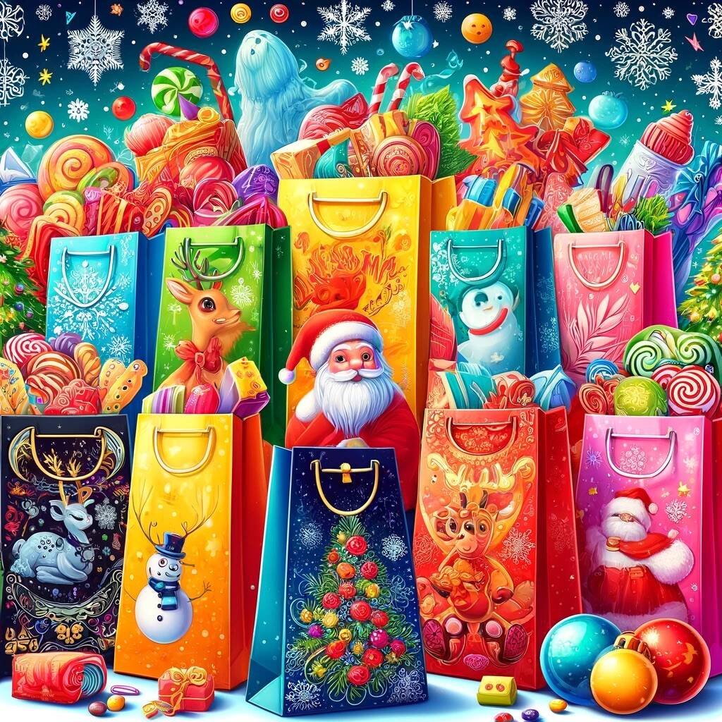 Купить пакеты для конфет и подарков на Новый год и Рождество по оптовой цене